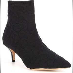 New COACH Jade Monogram Knit Ankle Booties